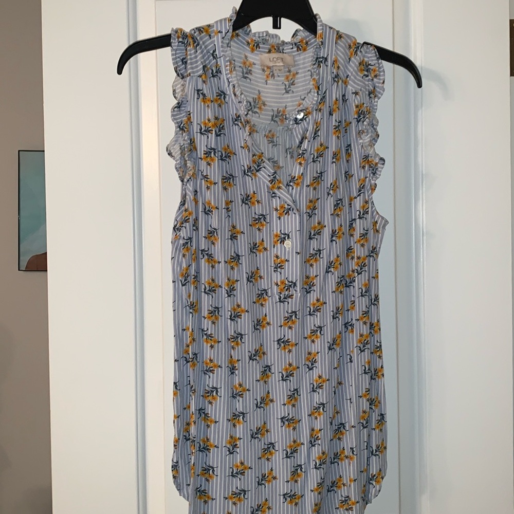 Loft floral sleeveless blouse